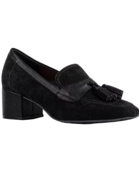 Donald J. Pliner Shoes - Donald Pliner Kressida Loafer Black Leather Suede Square Toe Shoe 10 Preppy Work